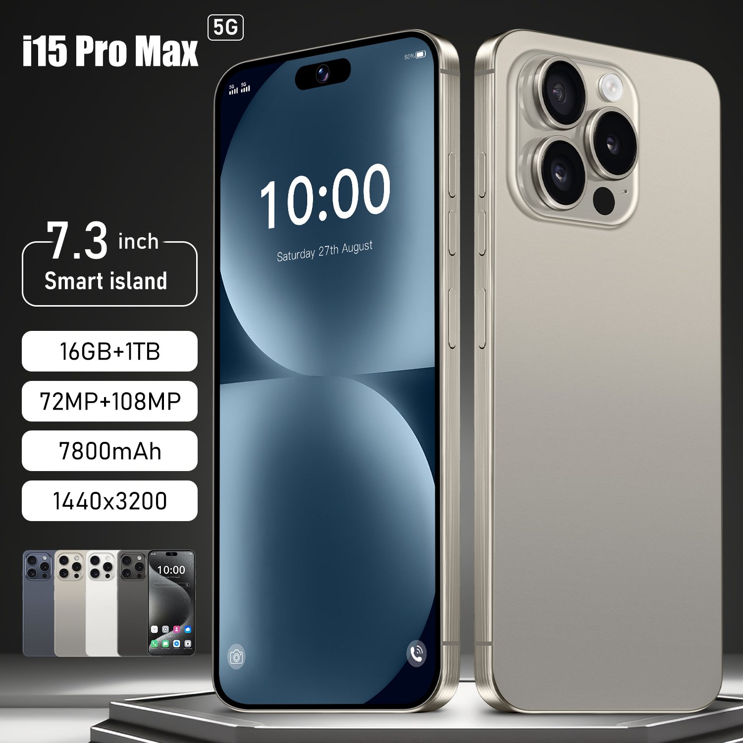 Phone 16 pro max 6.7 inch Original Full Screen WIFI BT FM GPS I16 Smartphone 16GB+1TB Android 4G 5G Mobile phone